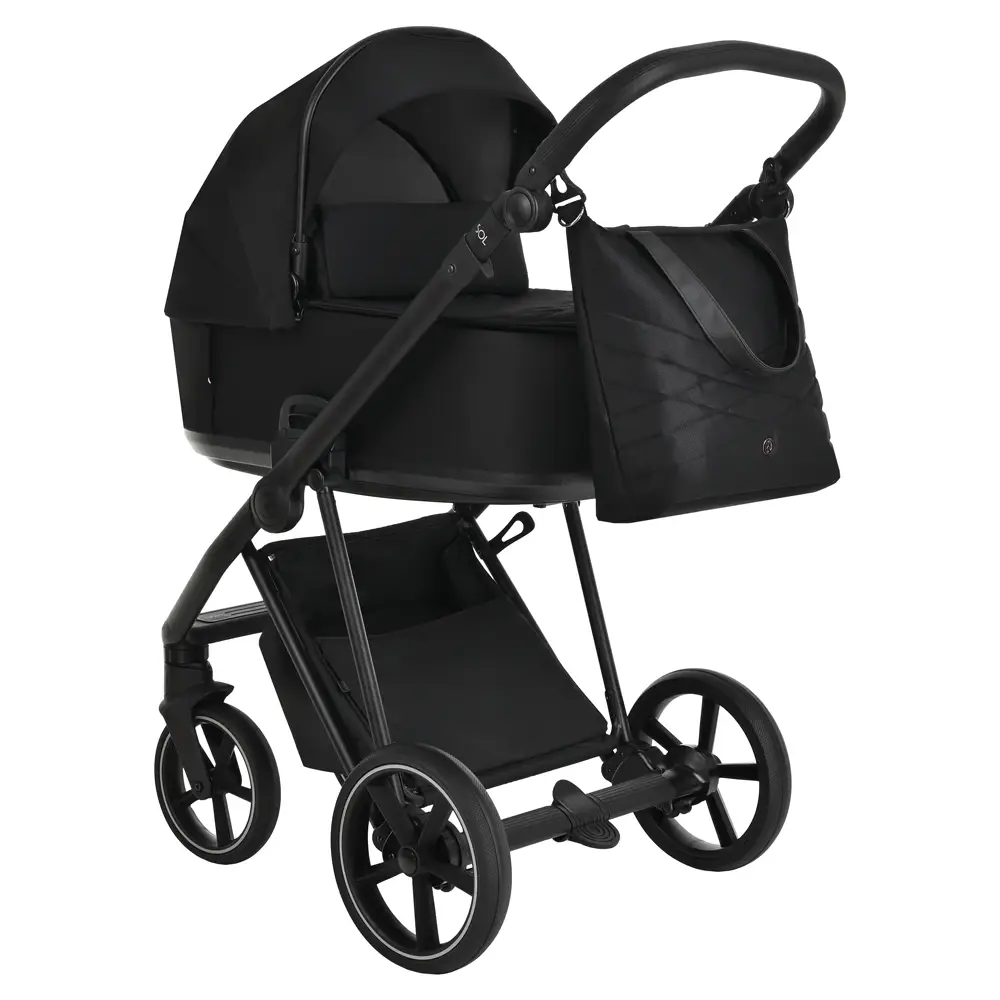 Коляска 2 в 1 Roan Sol короб, прогулка Raven/Black/ручка чёрная