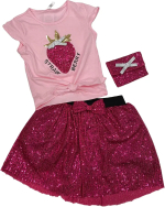 Фотография товара Комплект футболка с юбкой и сумочкой ROM-26422.02 фуксия 4 года