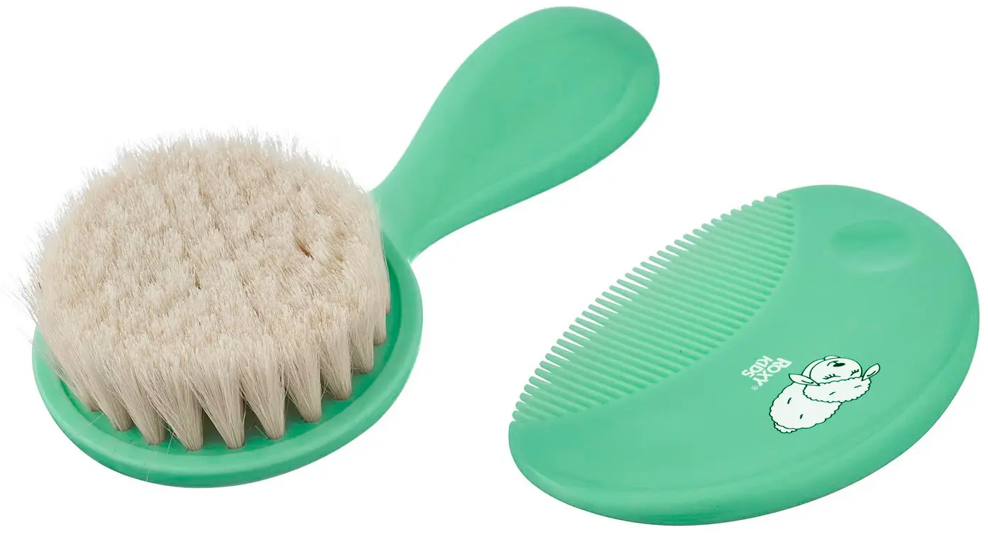 Мягкая расческа-щётка и гребешок Roxy Kids Ворс из овечьей шерсти, мятный