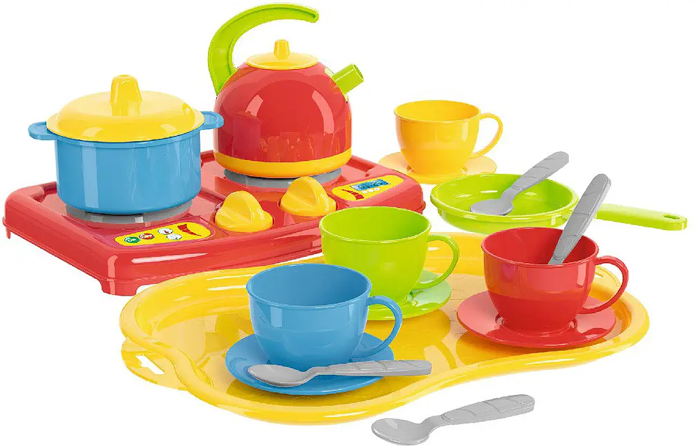 Посуда ТехноК Маринка 19 элементов с плитой в коробке (5шт), 33х11х24см 