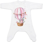 Фотография товара Комбинезон на кнопках Luxury Baby Слонёнок на воздушном шарике белый 68