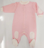 Фотография товара Комбинезон стойка нашивки Фабрика Бамбук внш розовый, молочный 68