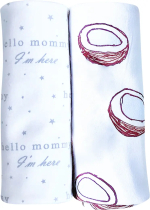 Сет из 2 пелёнок Mjolk Кокосы, Hello mommy