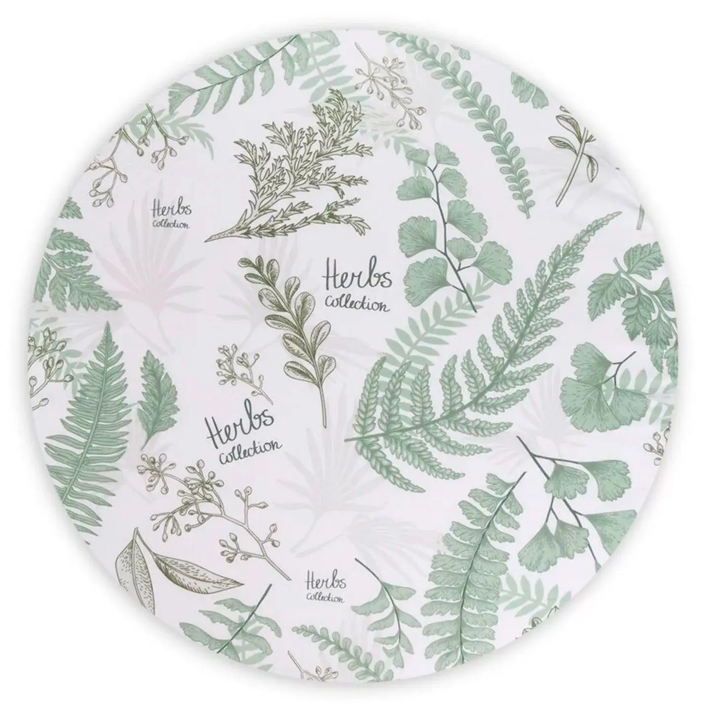 Простыня на резинке AmaroBaby Exclusive Soft Collection Папоротники, круглая 75х75х12 см