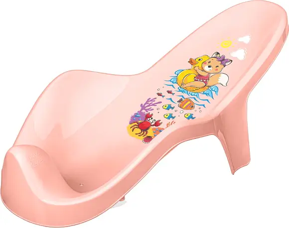 Горка для купания детей Пластишка с декором светло-розовый