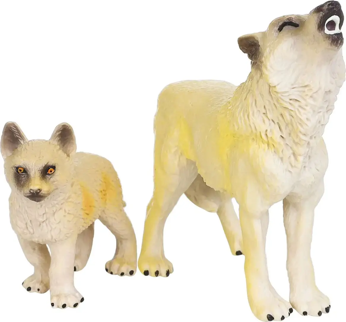 Набор фигурок животных Masai Mara серии Мир диких животных Семья полярных волков, 2 предмета