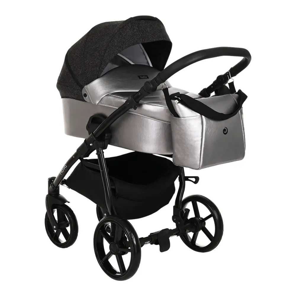 Коляска Tutis 2 в1 Novo спальный блок и прогулка Кожа Pearl Metalic/Black Reflective Print
