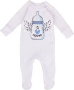 Комбинезон Little Star Я люблю молочко 74 белый