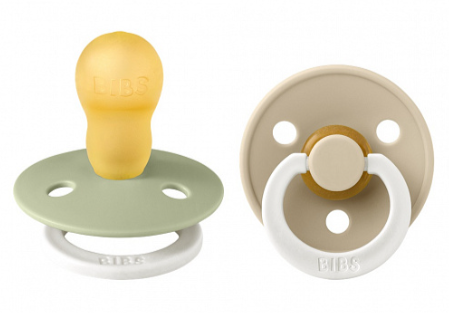 Фотография товара Набор пустышек латексных ночных BIBS Colour Glow, 2 шт. - Sage/Vanilla, 18+ мес.
