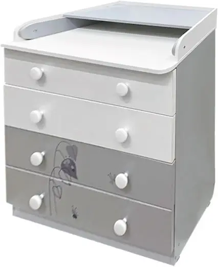 Комод Polini kids French 1580 Amis белый-серый