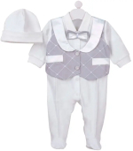 Фотография товара Комплект на выписку Наследник Выжанова 2 предмета 56-36 серый-экрю