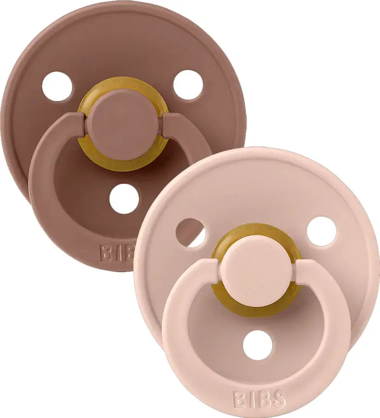 Набор пустышек латексных Bibs Colour, Woodchuck/Blush, от 6 месяцев