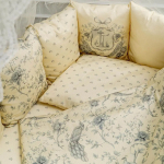 Фотография товара Комплект Lappetti для овальной и круглой кроватки, Райский сад, 6 предметов, сливочный