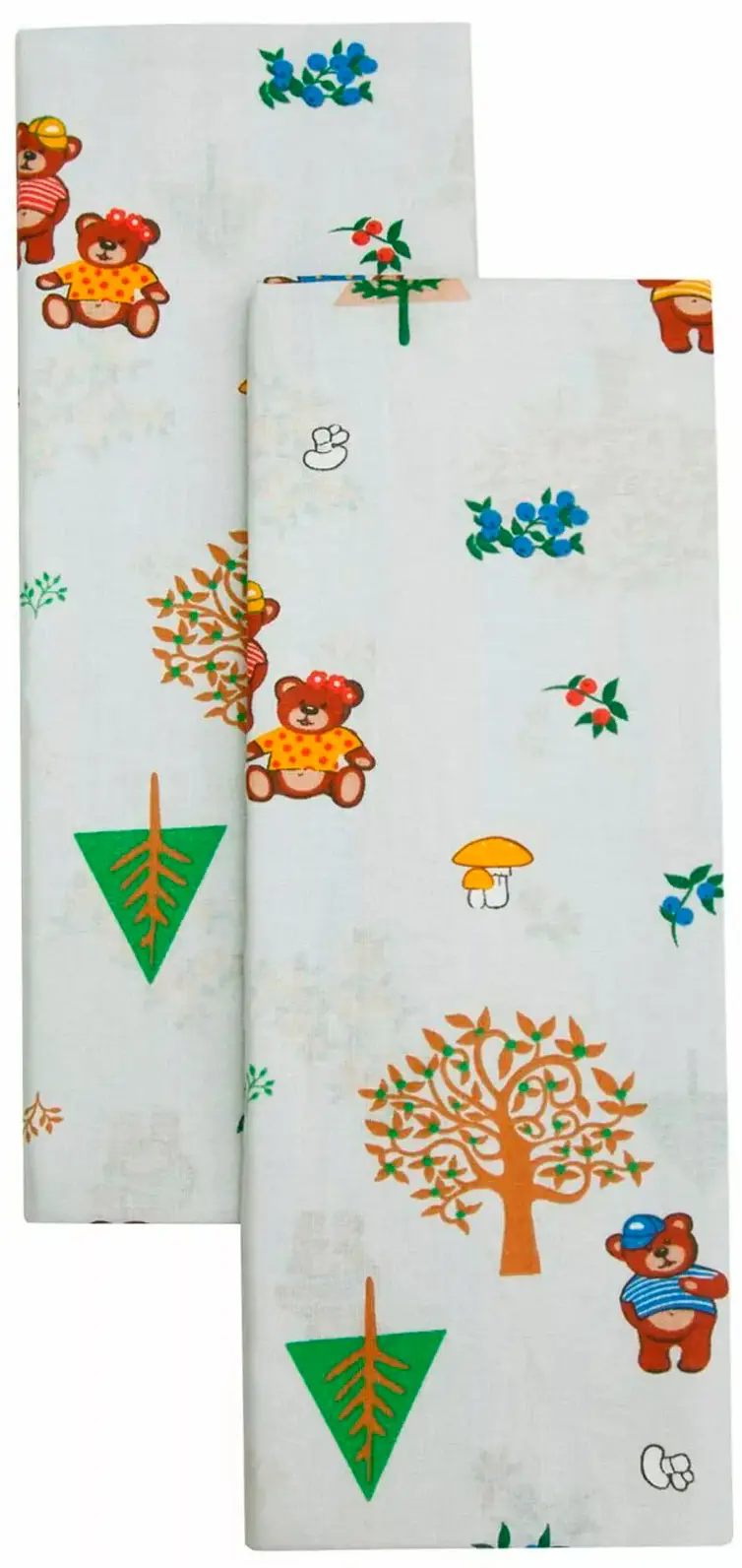 Набор ситцевых пеленок Amarobaby Emotion Медвежата, серый, 2 штуки