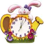 Фотография товара Волшебная Мастерская Набор для создания часов из фоамирана Зайка в лейке (ЧФ-01)