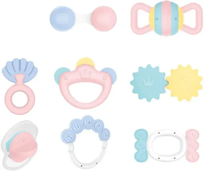 Игрушка Забавные погремушки, прорезыватели, Huanger, 8 штук, пастель, HE0128