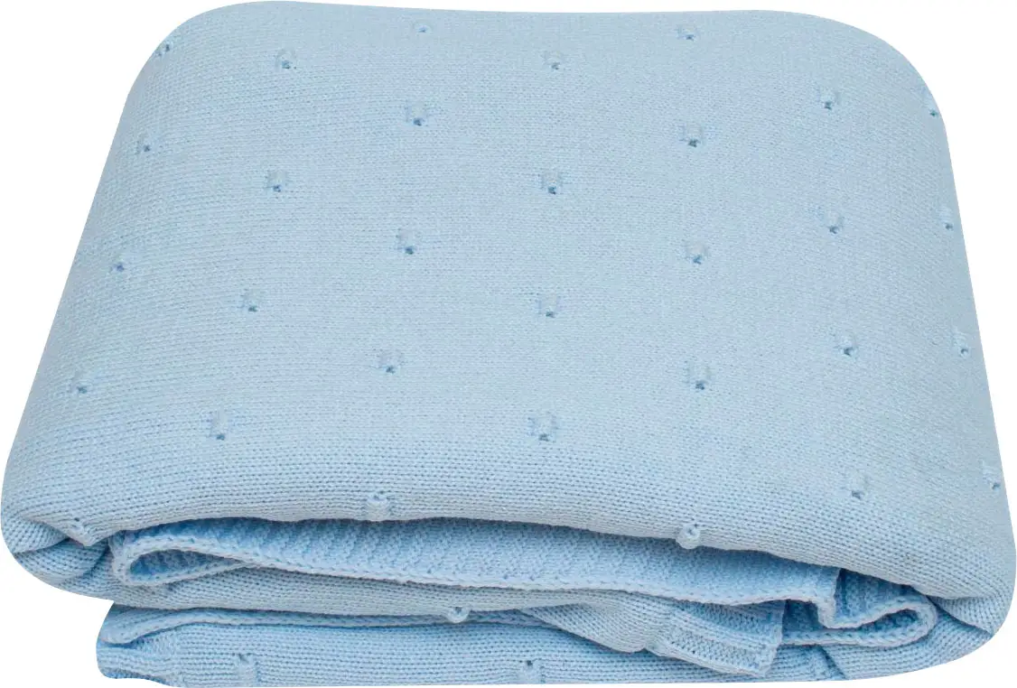 Вязаный плед на Вэлсофте Luxury Baby голубой