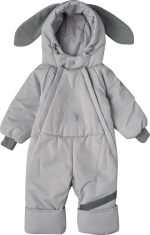Фотография товара Комбинезон Little Star демисезон на 2-ух молниях Зайка с хвостиком, р. 86, серый