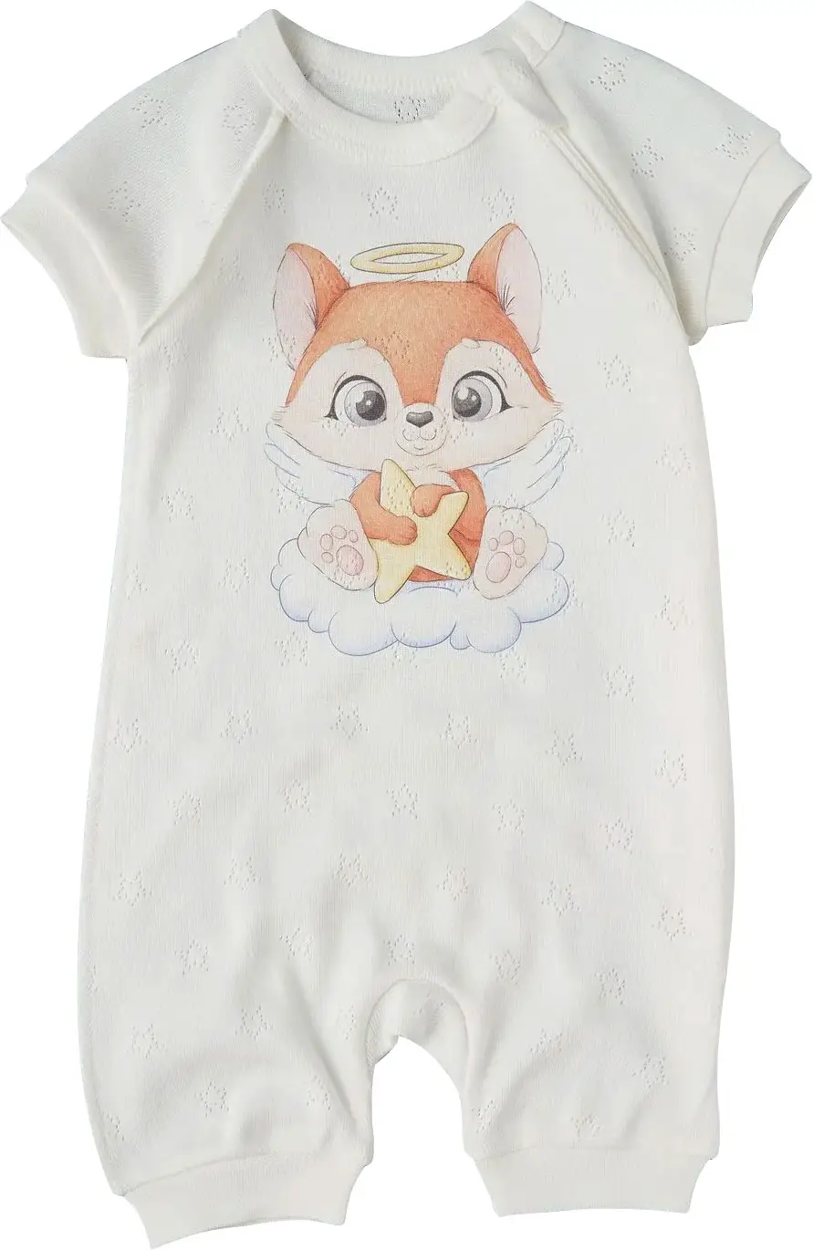 Песочник на молнии Лисенок Ангел, крем, р. 74