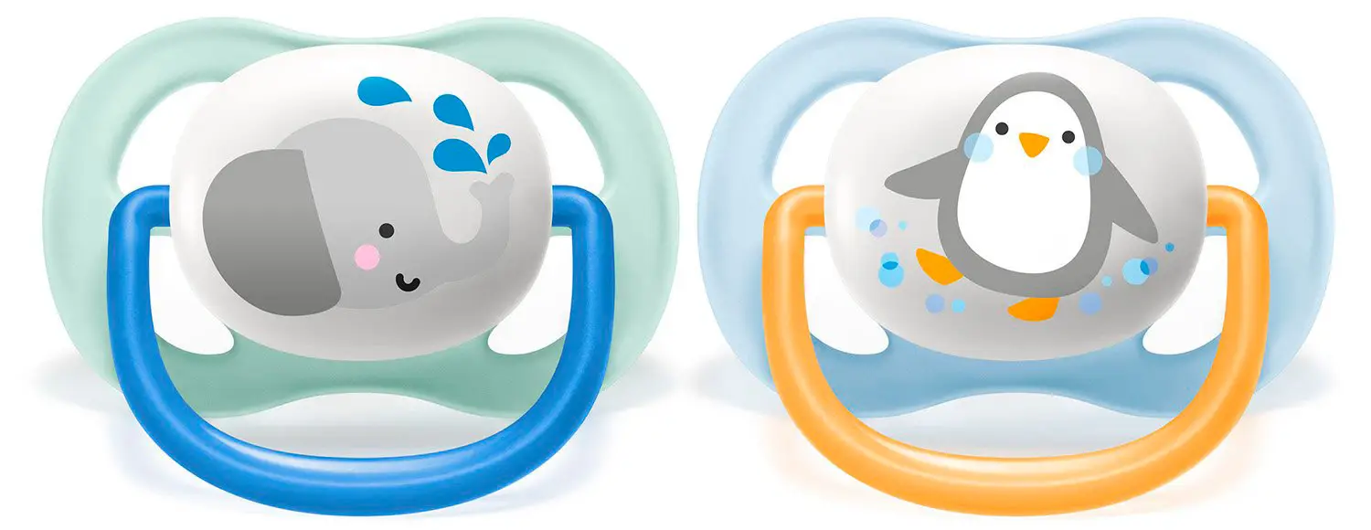 Пустышка для мальчиков Philips Avent слон, пингвин 0-6 месяцев