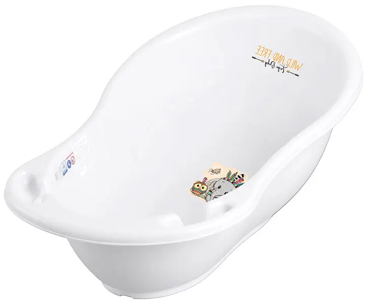 Ванночка Tega Baby 86 см слив Dz Слоник, белый