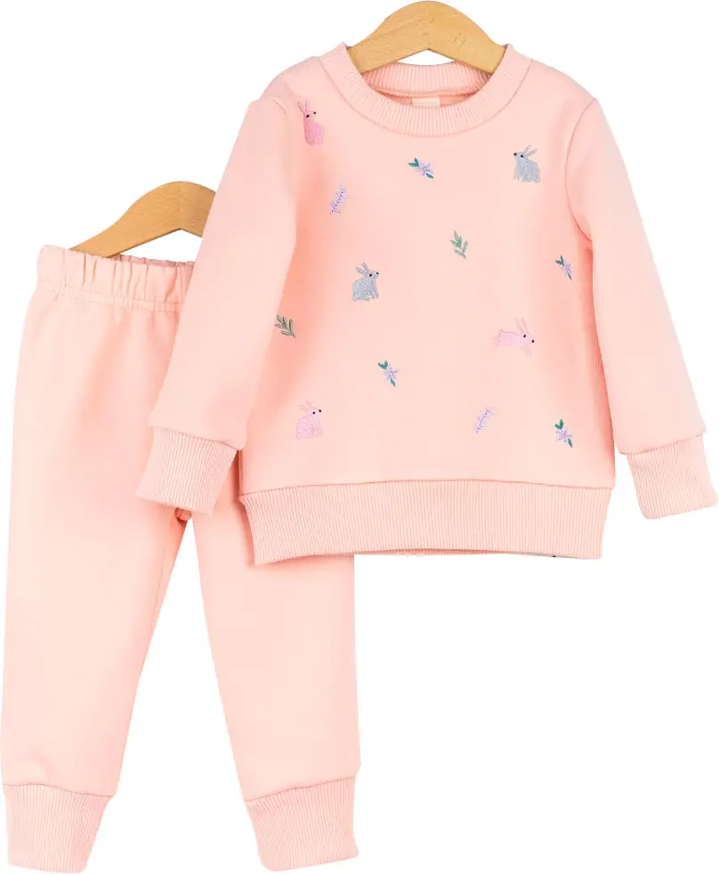 Комплект детский Baby boom, р. 92, джемпер с вышивкой, брюки, цвет персик