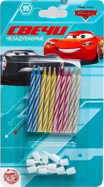 Набор свечей Страна Карнавалия незадуваемые для торта, тачки