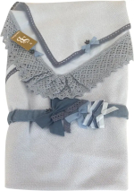 Фотография товара Комплект SaraBara Анри конверт, уголок, шапочка, голубой