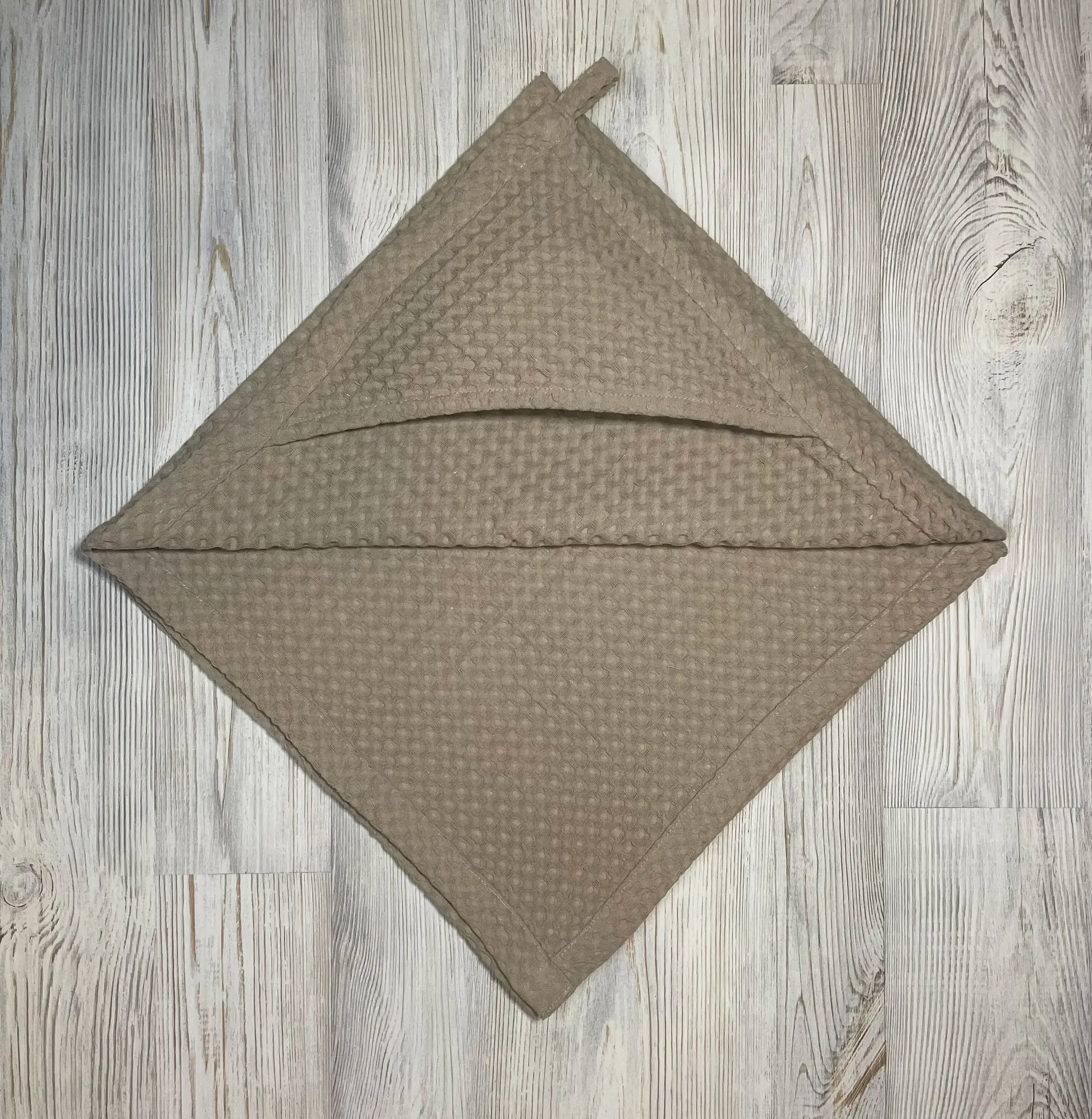 Вафельный плед RinaAmari полотенце с уголком Светлый кофе