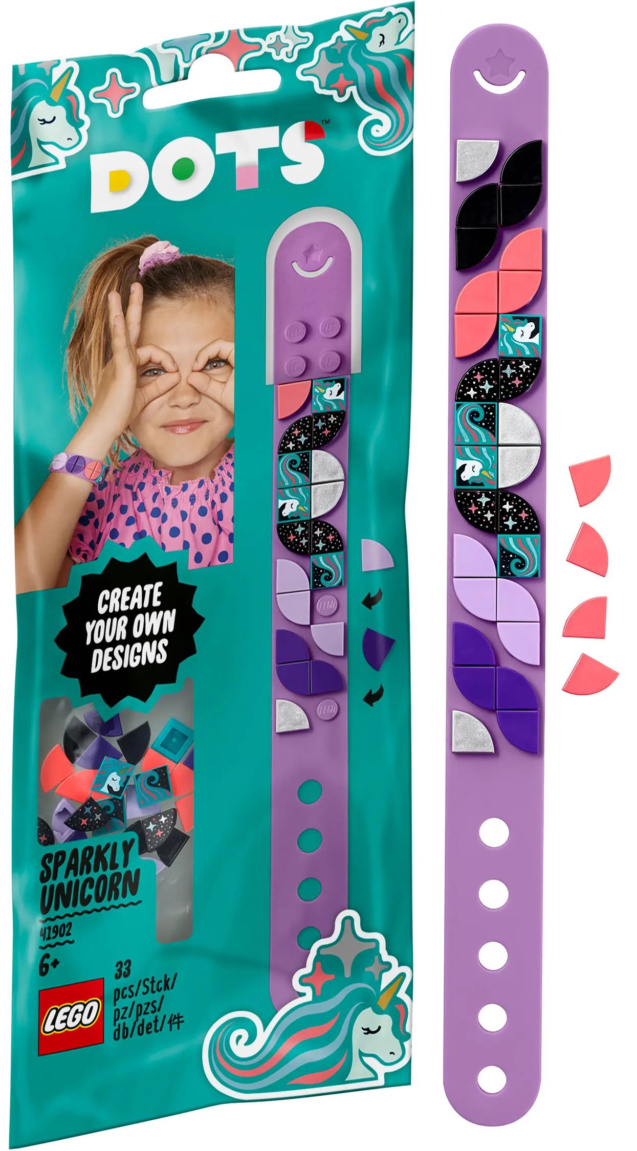 Конструктор Lego Dots Браслет Сверкающий единорог 41902