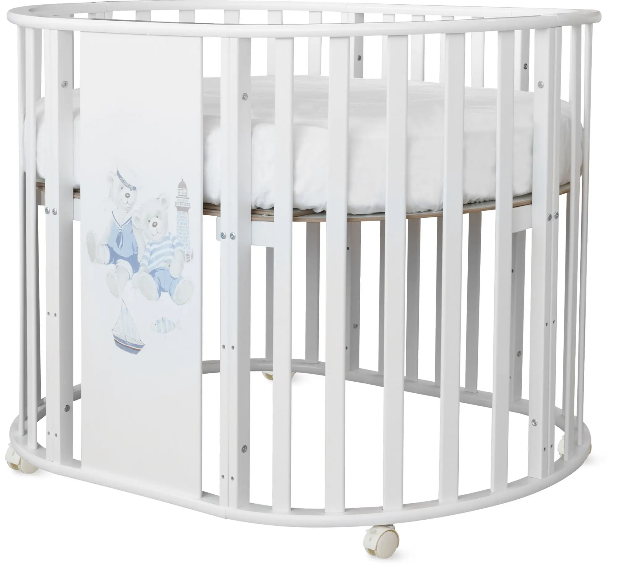 Кроватка Loona Violet Sailors 9 в 1, белая