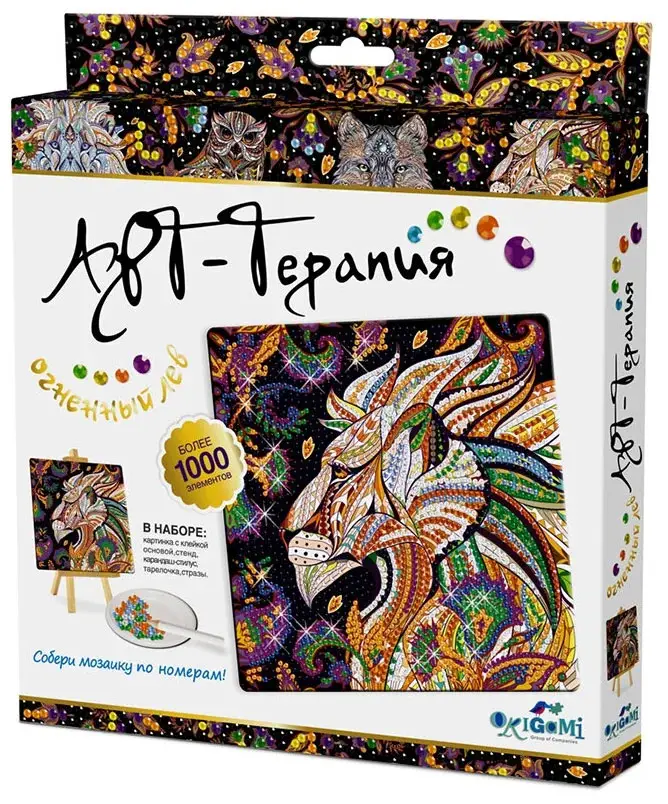 Алмазная мозаика Origami Огненный Лев, 03216