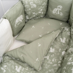 Фотография товара Комплект Лесная симфония Lappetti для круглой и овальной кроватки, 6 предметов, цвет хвойный, арт. 6124/3