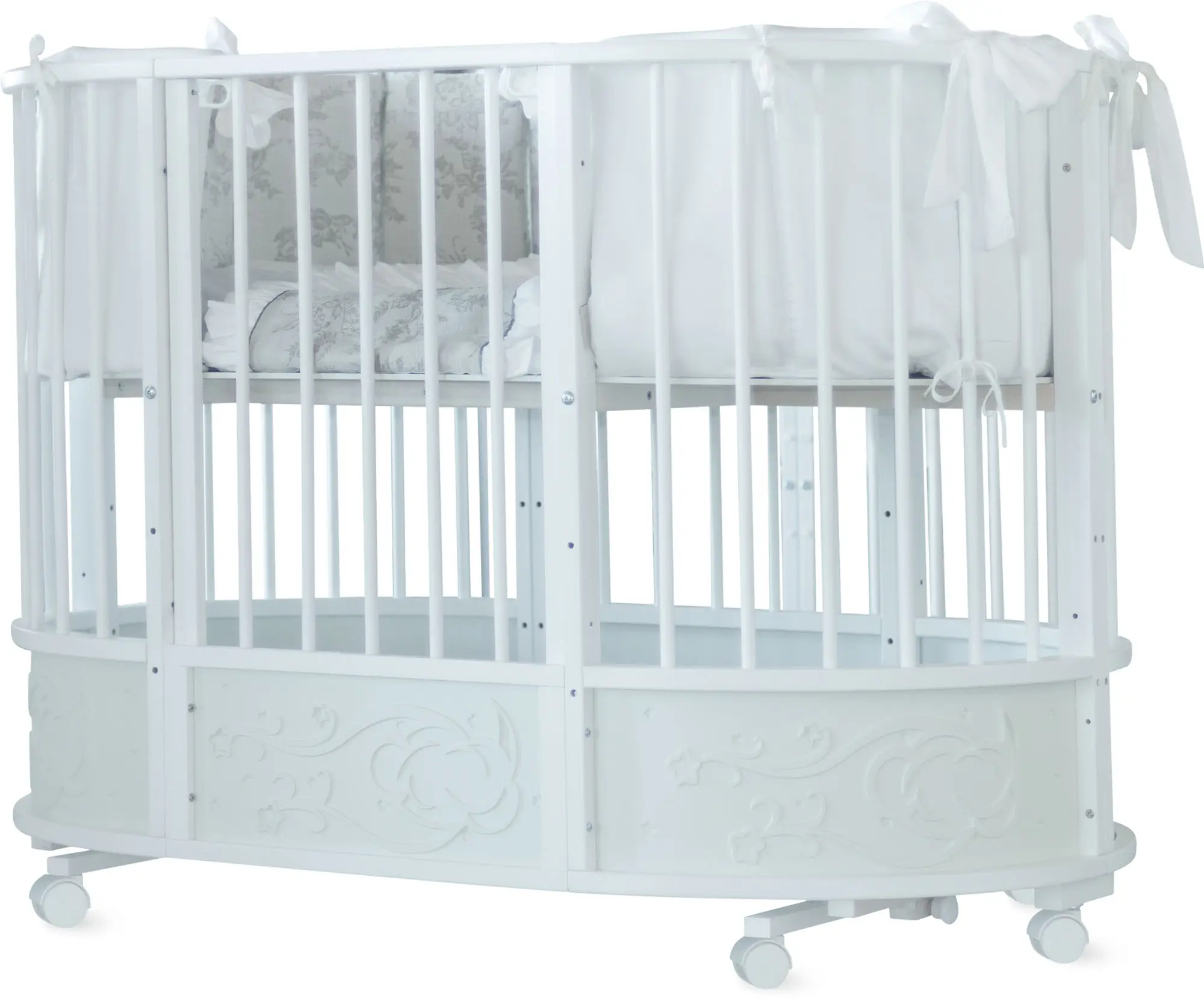 Кровать-трансформер детская Островок уюта ЕVA декор Галактика, белый