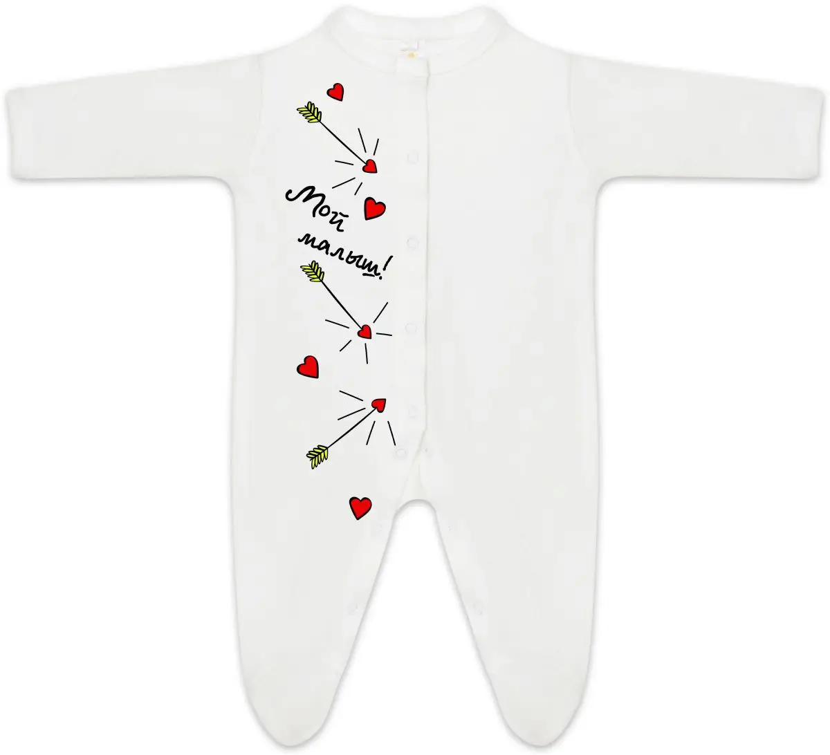 Комбинезон на кнопках Luxury Baby Мой малыш белый 62