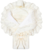 Фотография товара Зимний Конверт-одеяло на выписку Luxury Baby Милан молочный с молочным кружевом, айвори