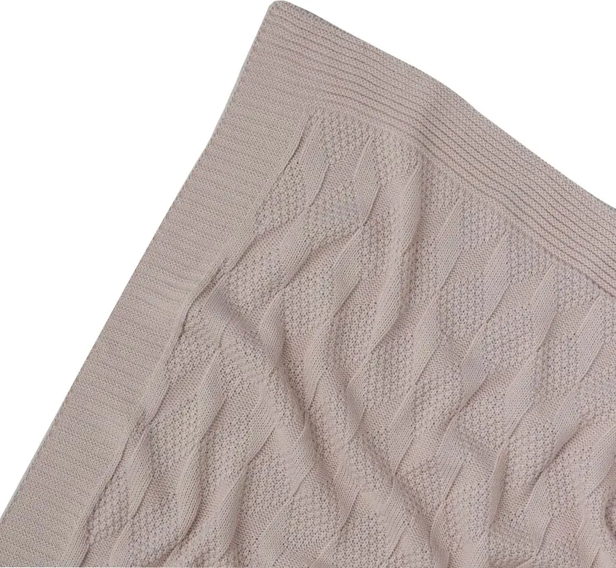 Плед вязаный Ромбик, 90х90 см, жемчужный, арт. 0150