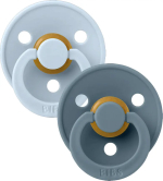 Фотография товара Набор пустышек латексных Bibs Colour Symmetrical, Baby Blue/Petrol, от 6 месяцев, 2 шт