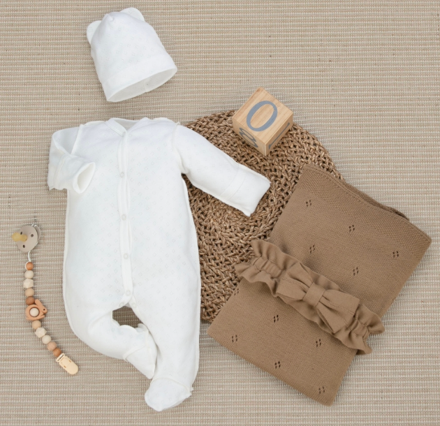 Фотография товара Комплект на выписку 4 предмета "Новый Конфетти", капучино, лето (р. 16 (рост 50-56 см))