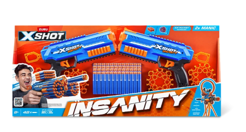 Икс Шот Игр. Наб. 2 бластера INSANITY MANIC с акс. X-SHOT