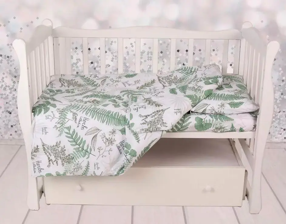 Комплект в кроватку 3 предмета AmaroBaby Exclusive Soft Collection Папоротники