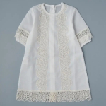 Фотография товара Крестильная рубашка Little Star Купонье хлопковая вуаль, шампань 62