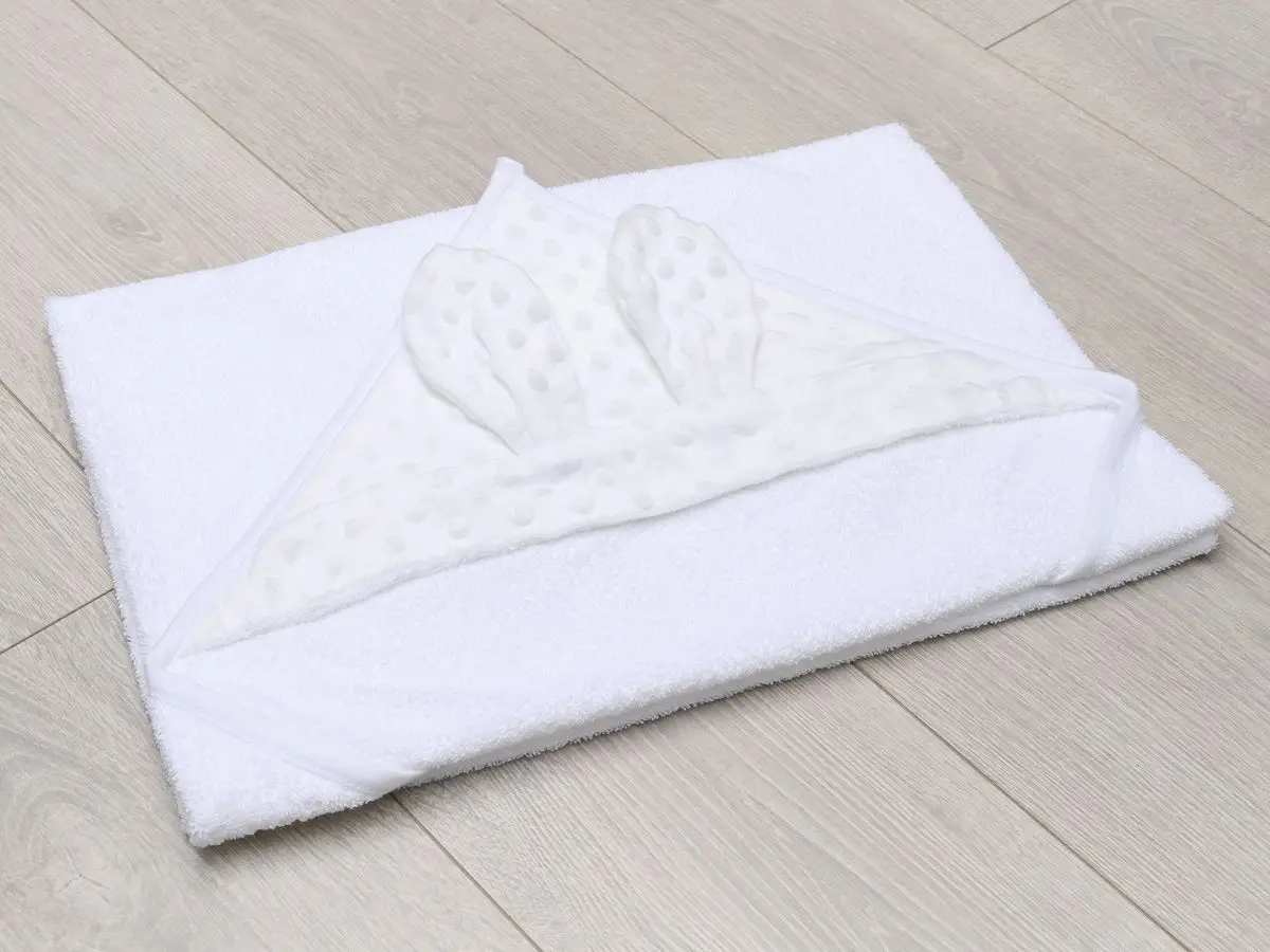 Полотенце детское с уголком AmaroBaby Honey Bunny белый
