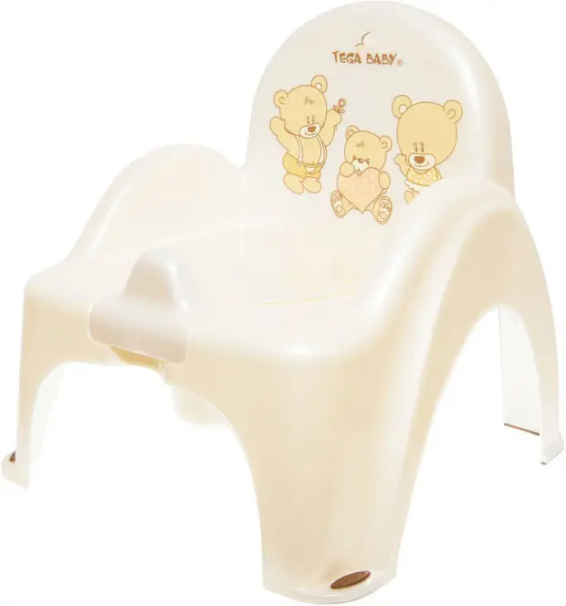 Горшок туалетный Тега Teddy в форме стульчика со звуковым эффектом, белый жемчуг