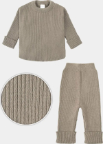 Фотография товара Костюм вязаный лапша детский Amarobaby NOODLES, цвет коричневый, р.80