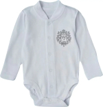 Фотография товара Боди Little Star Герб Корона интерлок, белый 62