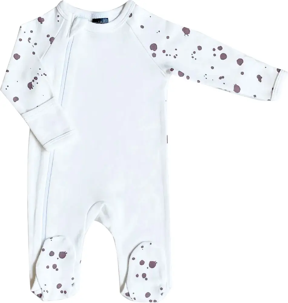 Комбинезон Mjolk Sleep and Play Кляксы, р. 62, с рукавом реглан