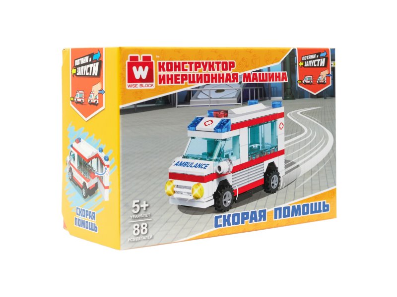 Конструктор инерционная машина скорой помощи. TM Wise Block