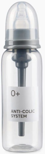 Фотография товара Бутылочка для кормления с силиконовой соской 250 мл, графит