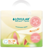 Фотография товара Трусики-подгузники Lovular Солнечная серия XL 12-17 кг 38 штук